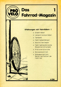 link=Pro Velo, Heft 1 (08/1984)