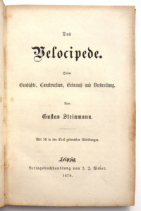 link=Das Velocipede. Seine Geschichte, Construction, Gebrauch und Verbreitung (1870)